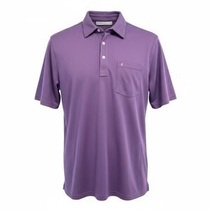 CRICQUET Mens Purple Micro Print Short Sleeve Golf Polo Shirt Size Medium (BB48)